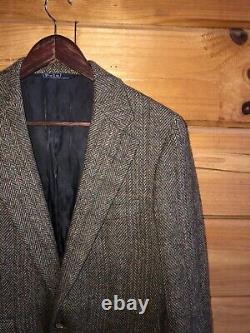 Polo Ralph Lauren Vintage USA Wool Tweed Jacket Mens Sz 40 RARE