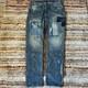 Polo Ralph Lauren Vintage Vtg Patchwork Denim Jeans Men's Size 36x38 Xxl