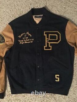 Polo Ralph Lauren Vintage Varsity Leather Mens Jacket Coat Xl, Amazing