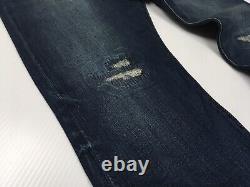 Polo Ralph Lauren Vintage Wash Distressed Repaired Stitched Slim Straight Jeans