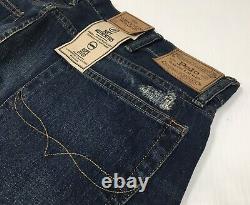 Polo Ralph Lauren Vintage Wash Distressed Repaired Stitched Slim Straight Jeans