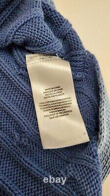 Polo Ralph Lauren Vintage Washed Blue Oversized Cable Knit Sweater Women's Small