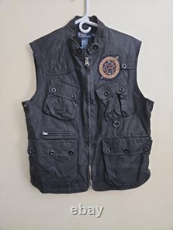 Polo Ralph Lauren Vntg multipocket Blk vest Men size L fishing Hunting Outdoors