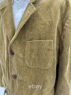 Polo Ralph Lauren Vtg. Corduroy Leather Elbow Patch 3 Button Blazer Jacket 4XB