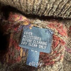 Polo Ralph Lauren Vtg Fair Isle Cardigan Sweater Men's Medium Wool Blend