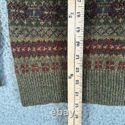 Polo Ralph Lauren Vtg Fair Isle Cardigan Sweater Men's Medium Wool Blend