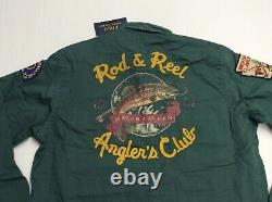 Polo Ralph Lauren Vtg Retro Fishing Rod Reel Hunting Shooting Shirt Sportsman S