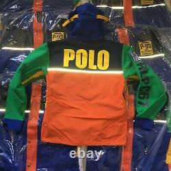 Polo Ralph Lauren Vtg Retro P 93 RLPC67 Colorblocked Hoodie Jacket Hi Tech Sz M