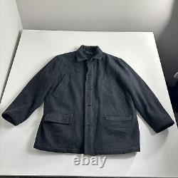 Polo Ralph Lauren Wool Jacket Men Size Large Pea Coat Military Vintage Gray