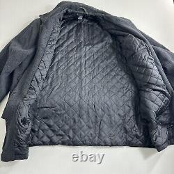 Polo Ralph Lauren Wool Jacket Men Size Large Pea Coat Military Vintage Gray