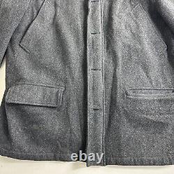 Polo Ralph Lauren Wool Jacket Men Size Large Pea Coat Military Vintage Gray
