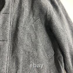 Polo Ralph Lauren Wool Jacket Men Size Large Pea Coat Military Vintage Gray