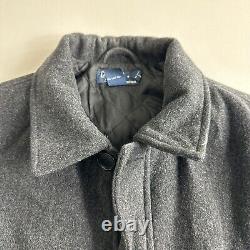 Polo Ralph Lauren Wool Jacket Men Size Large Pea Coat Military Vintage Gray