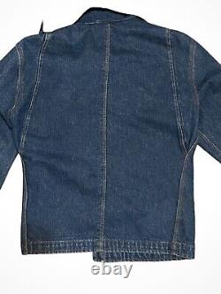 Polo Ralph Lauren Wool Lined Denim Chore Jacket RARE Southwest Design 90s RL VTG