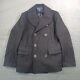 Polo Ralph Lauren Wool Pea Coat Mens M Black Anchor Buttons Vintage Military