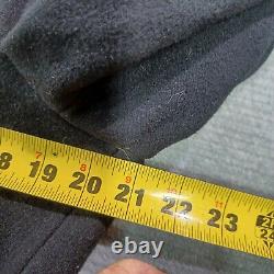 Polo Ralph Lauren Wool Pea Coat Mens M Black Anchor Buttons Vintage Military
