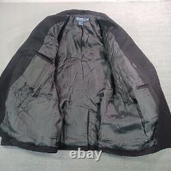 Polo Ralph Lauren Wool Pea Coat Mens M Black Anchor Buttons Vintage Military