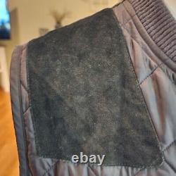 Polo Ralph Lauren XL Black Quilted Vest Jacket RRL Leather Hunting Suede VTG