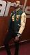 Polo Ralph Lauren Xxl Letterman Varsity Jacket Leather Rrl Rugby Green Tiger Vtg