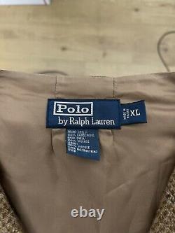 Polo Ralph Lauren X-Large Vest Jacket RRL Rugby Tweed Brown VtG Herringbone Wool