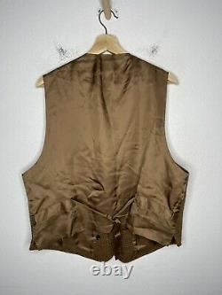 Polo Ralph Lauren X-Large Vest Jacket RRL Rugby Tweed Brown VtG Herringbone Wool