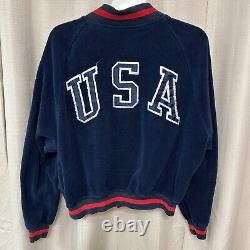 Polo Sport Ralph Lauren Vintage Varsity Jacket Men's Size Large USA Emblem