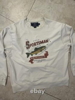 Polo Sport Vintage Ralph Lauren USA Sportsman XL Rare Sweatshirt Trout Fishing