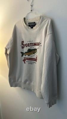 Polo Sport Vintage Ralph Lauren USA Sportsman XL Rare Sweatshirt Trout Fishing