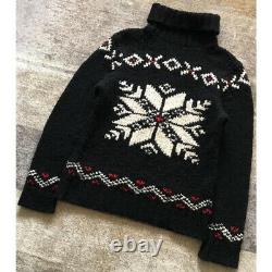 Polo by Ralph Lauren Snow pattern Turtleneck knit sweater Size XL black vintage