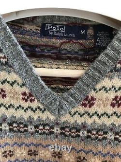 Polo by Ralph Lauren (Vintage) Fairisle Sleeveless Knit Vest Size M (34 p2p)