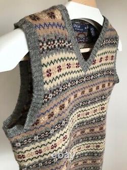 Polo by Ralph Lauren (Vintage) Fairisle Sleeveless Knit Vest Size M (34 p2p)