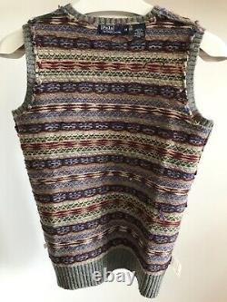 Polo by Ralph Lauren (Vintage) Fairisle Sleeveless Knit Vest Size M (34 p2p)