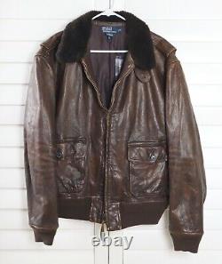 RALPH LAUREN POLO NWT $1195 Mens Vintage Leather Shearling Jacket Top Size XL