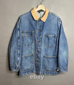 RARE Vintage 80s Polo Ralph Lauren Denim Chore Jacket Size L