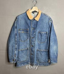 RARE Vintage 80s Polo Ralph Lauren Denim Chore Jacket Size L