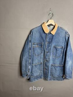 RARE Vintage 80s Polo Ralph Lauren Denim Chore Jacket Size L