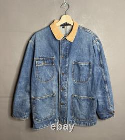 RARE Vintage 80s Polo Ralph Lauren Denim Chore Jacket Size L