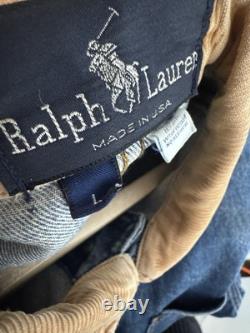RARE Vintage 80s Polo Ralph Lauren Denim Chore Jacket Size L