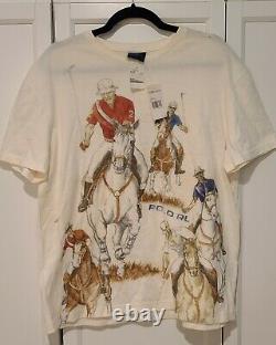 RARE Vintage 90's Polo Ralph Lauren The 5 Horsemen T-shirt NWT Size M