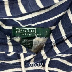 RARE Vintage Polo Ralph Lauren Hoodie RL-93 Sportsman Stripe Sz Large EUC