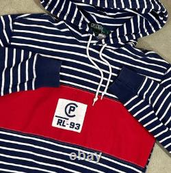 RARE Vintage Polo Ralph Lauren Hoodie RL-93 Sportsman Stripe Sz Large EUC