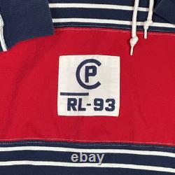 RARE Vintage Polo Ralph Lauren Hoodie RL-93 Sportsman Stripe Sz Large EUC