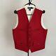 Rare! Vintage Ralph Lauren Polo Red Checkered Mens Wool Vest Waistcoat Size M