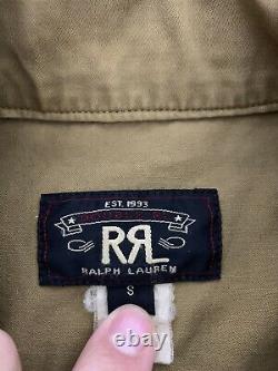 RRL Ralph Lauren Small Brown Jacket VTG Cruiser Coat Polo Trucker Khaki Canvas