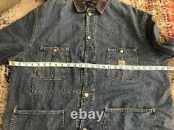 RRL Ralph Lauren XL Jean Jacket VTG Chore Coat Denim XXL Polo Trucker Distressed