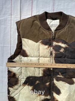 Ralph Lauren Denim Supply Suede Animal Print Puff VTG RRL Country Polo Vest XL