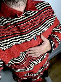 Ralph Lauren Jacket VTG Hunting Chore Polo Country Indian Serape RRL Aztec Red