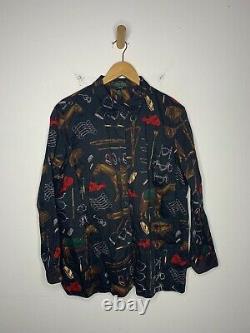 Ralph Lauren Large Polo Western Shirt VTG RRL Rodeo Diary Rugby Horses Cowboy