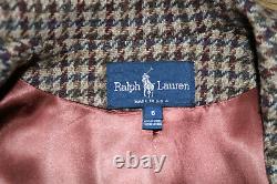 Ralph Lauren POLO vintage houndstooth plaid long wool coat 6