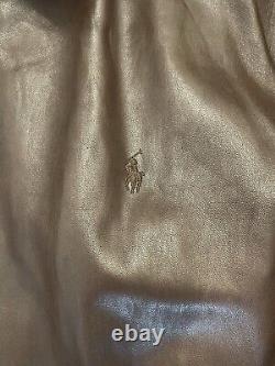 Ralph Lauren Polo Men's 100% Genuine Leather Lined Jacket Brown Size XL Vintage